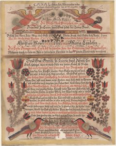 Salutation de mariage pour Christian Meyer et Maria Landes, 1784